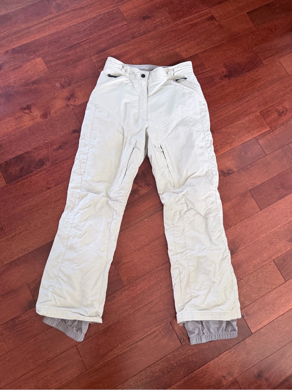 Head Brand Padded Lined Gaiter Ski Snow Pants 100% Nylon Size Medium Light Gray